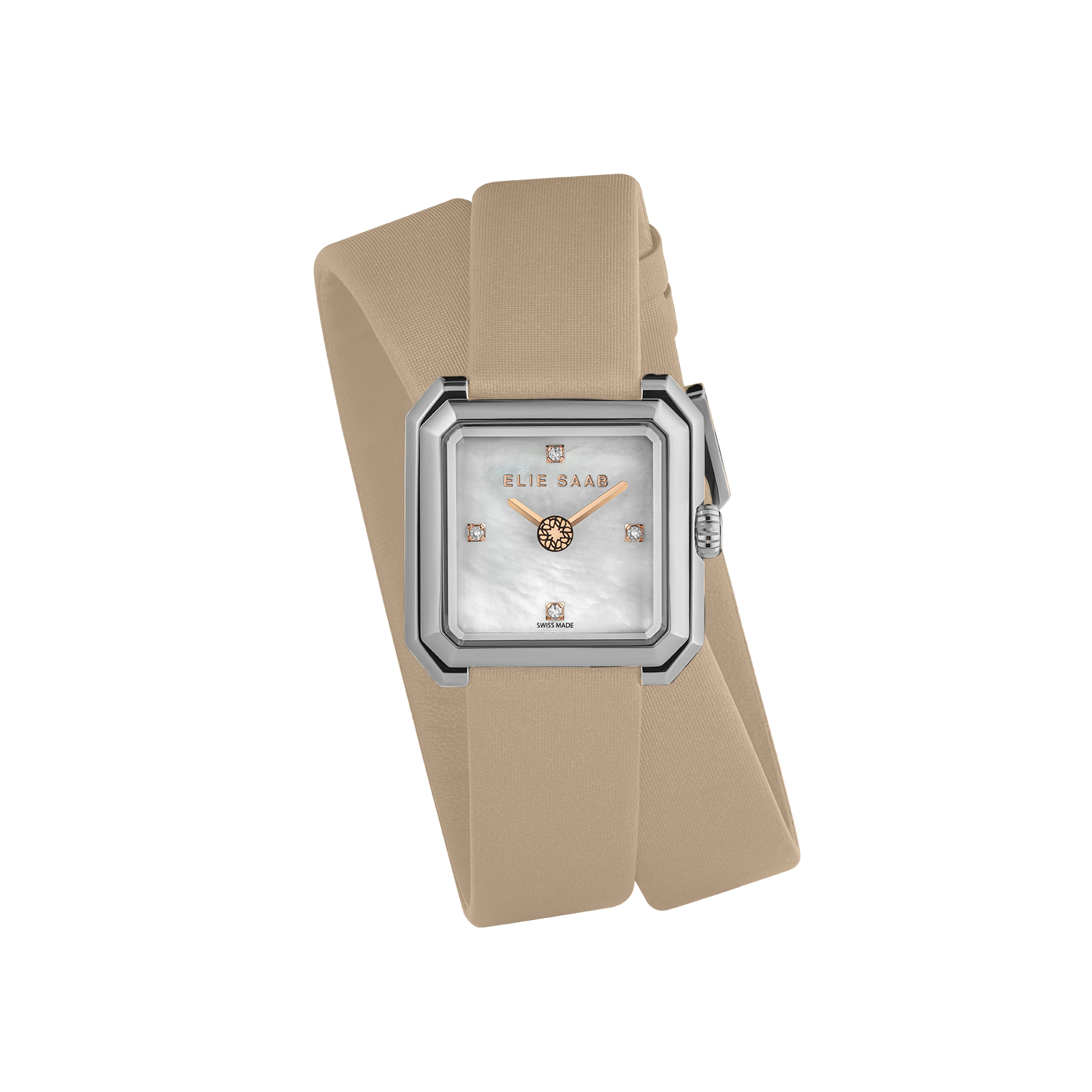 CARRÉ DEUX BEIGE SATIN STRAP