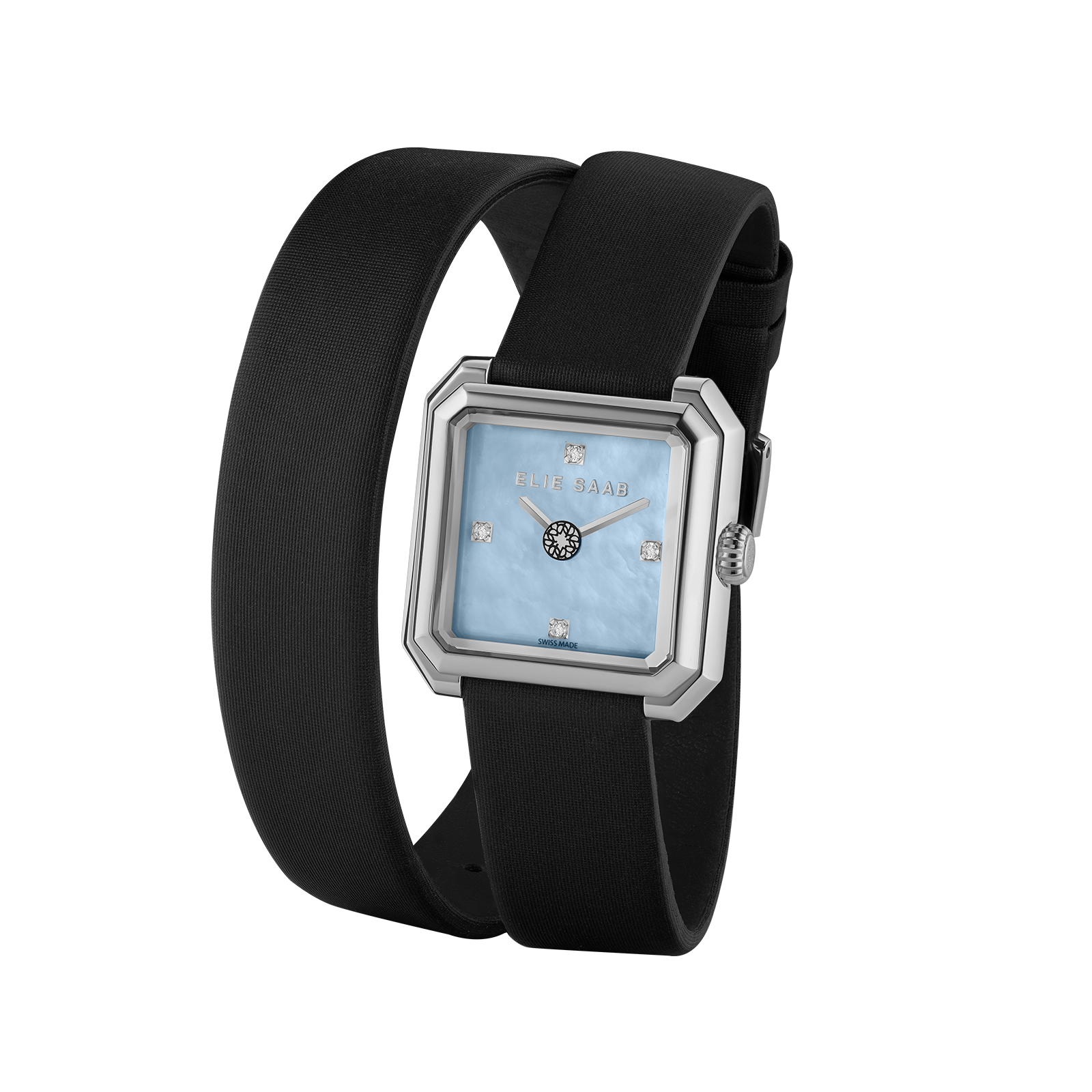 CARRÉ DEUX BLACK SATIN STRAP