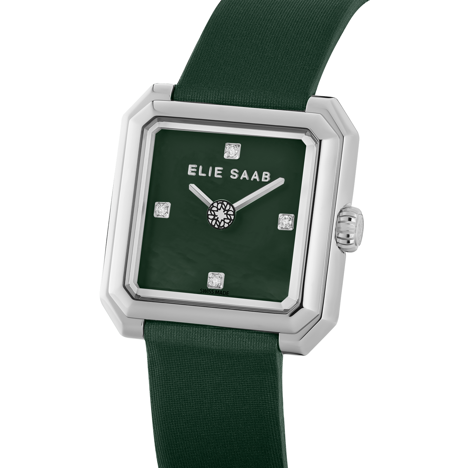 CARRÉ GREEN SATIN STRAP