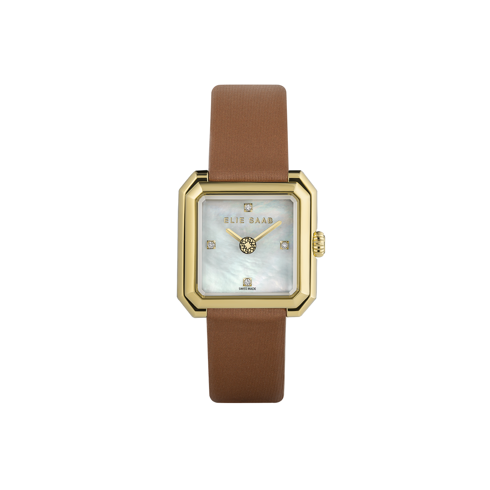 CARRÉ BROWN SATIN STRAP