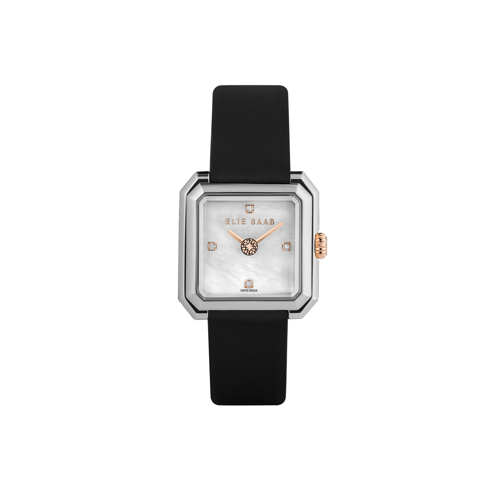 CARRÉ BLACK SATIN STRAP