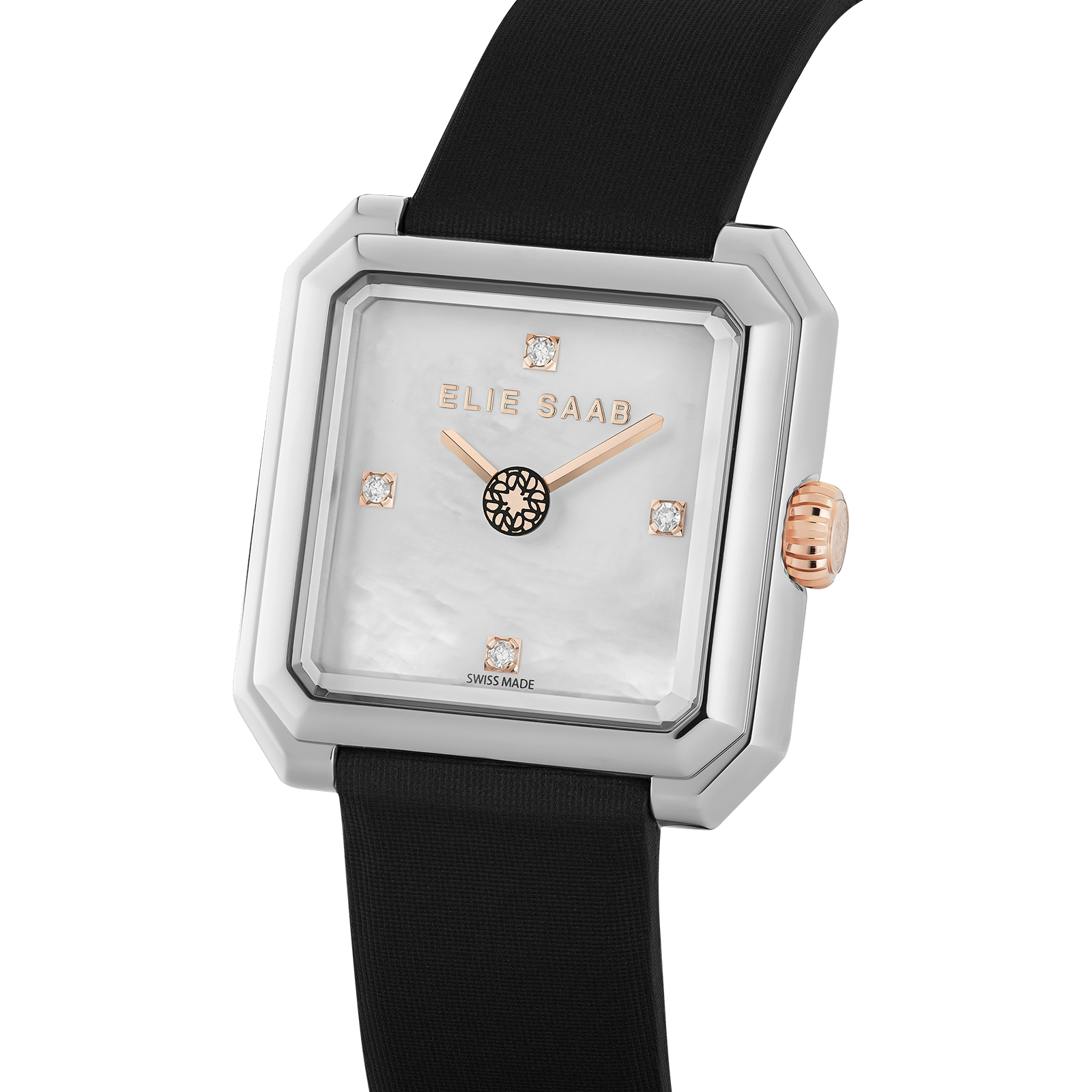 CARRÉ BLACK SATIN STRAP