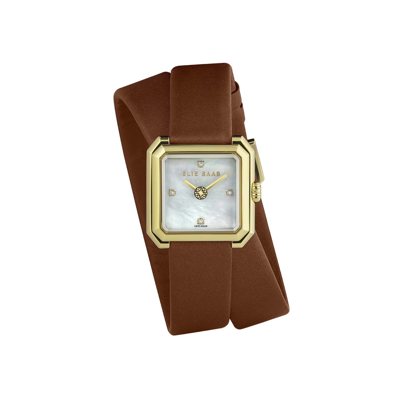 CARRÉ DEUX  BROWN SATIN STRAP