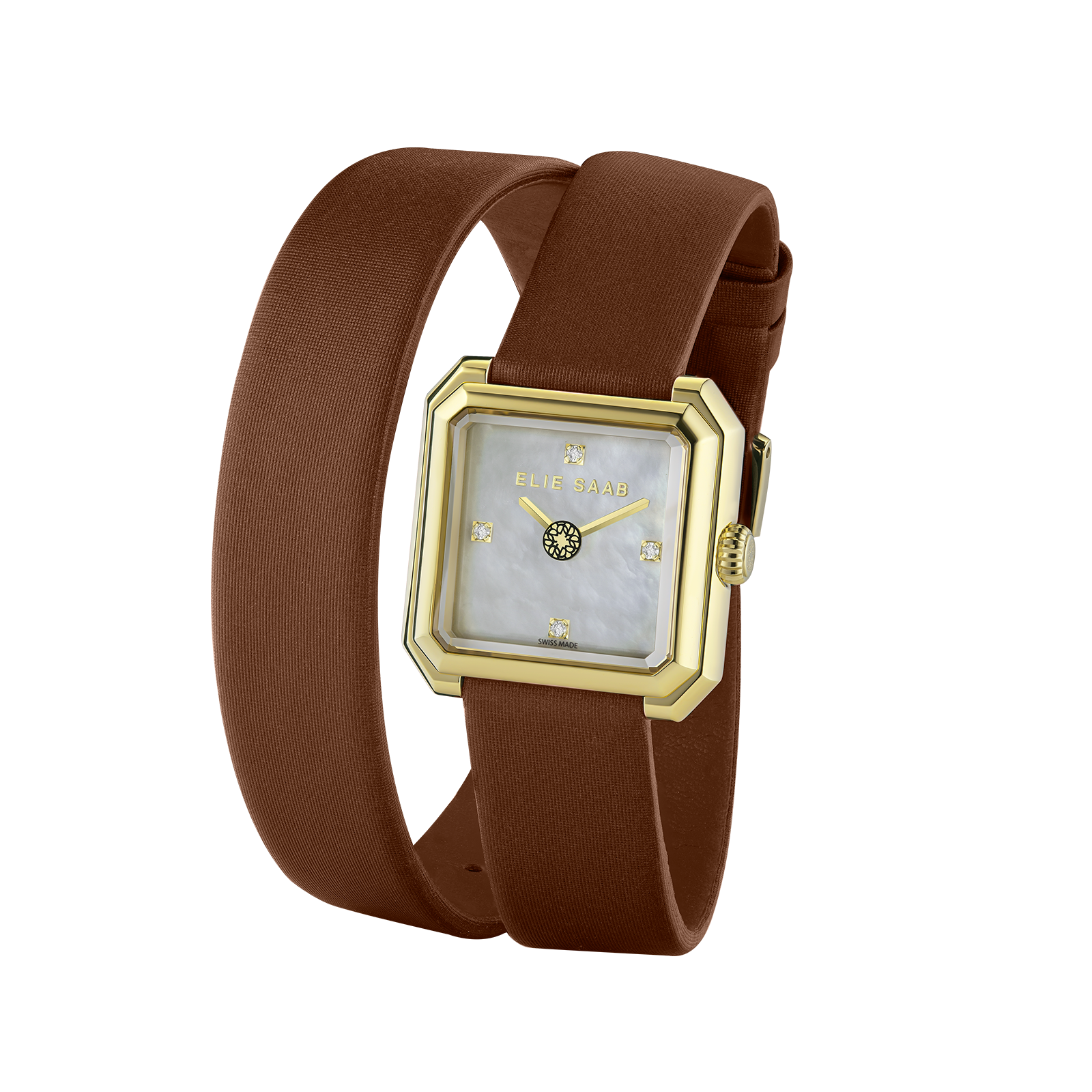 CARRÉ DEUX  BROWN SATIN STRAP
