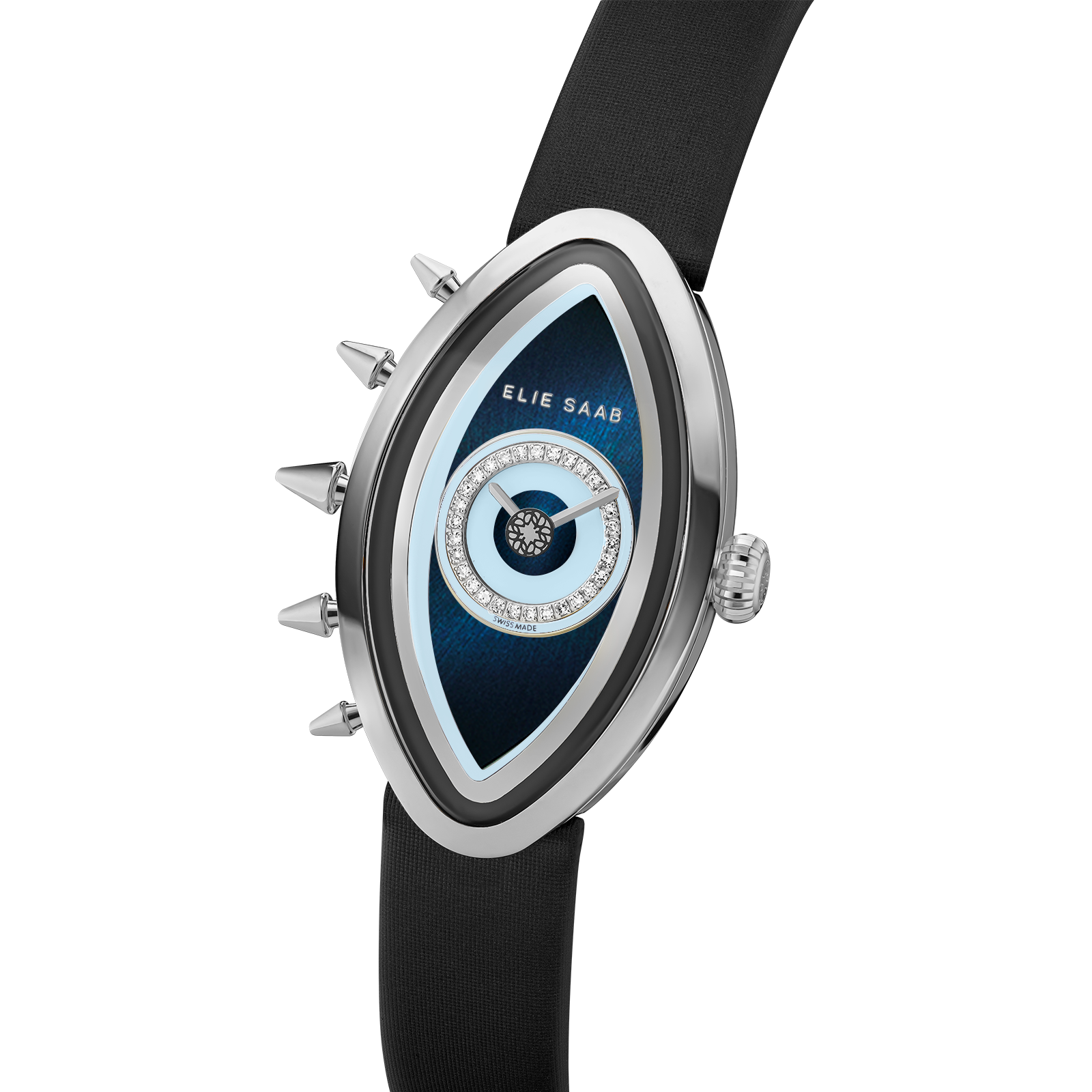 EAYAN PURE BLACK SATIN STRAP