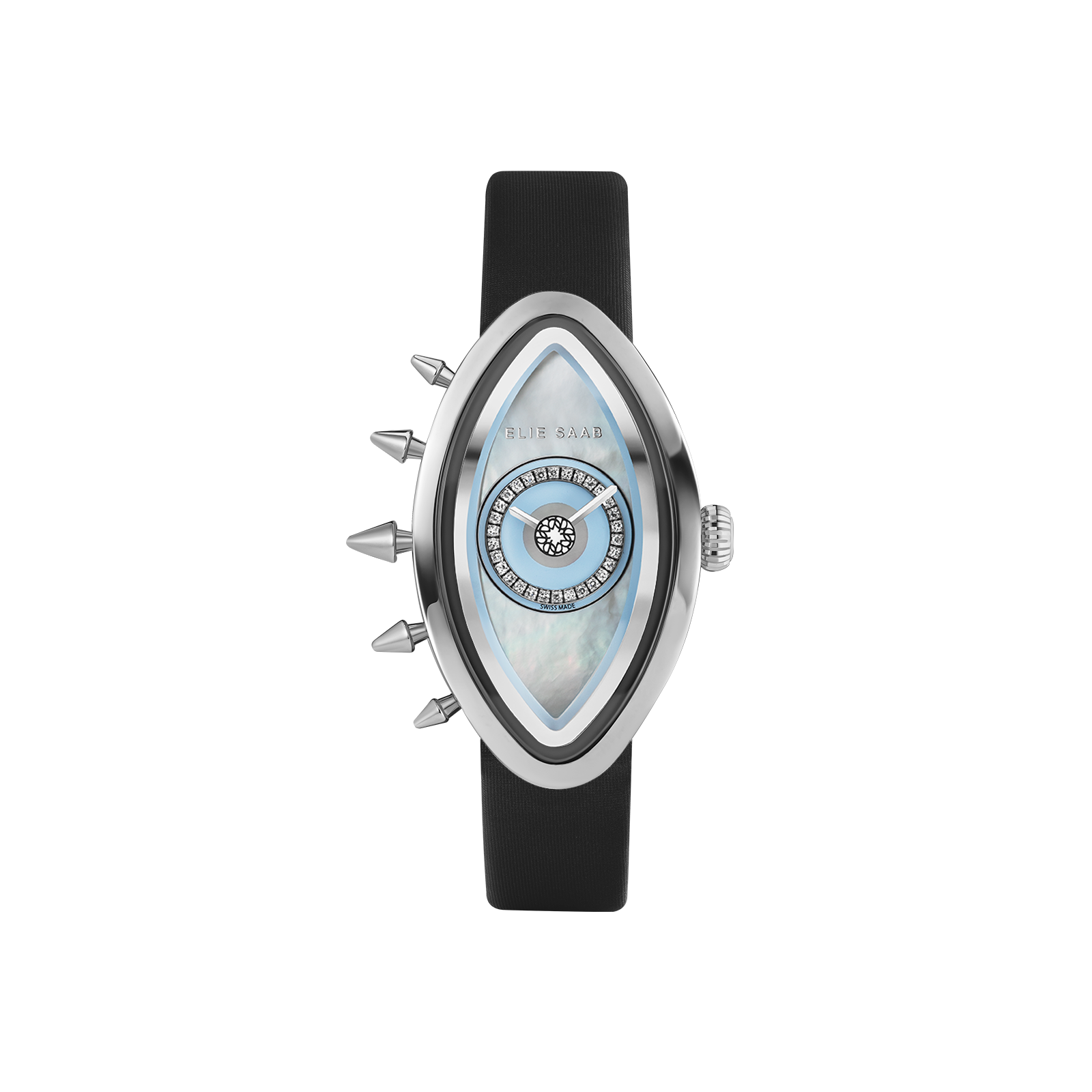 EAYAN PURE BLACK SATIN STRAP