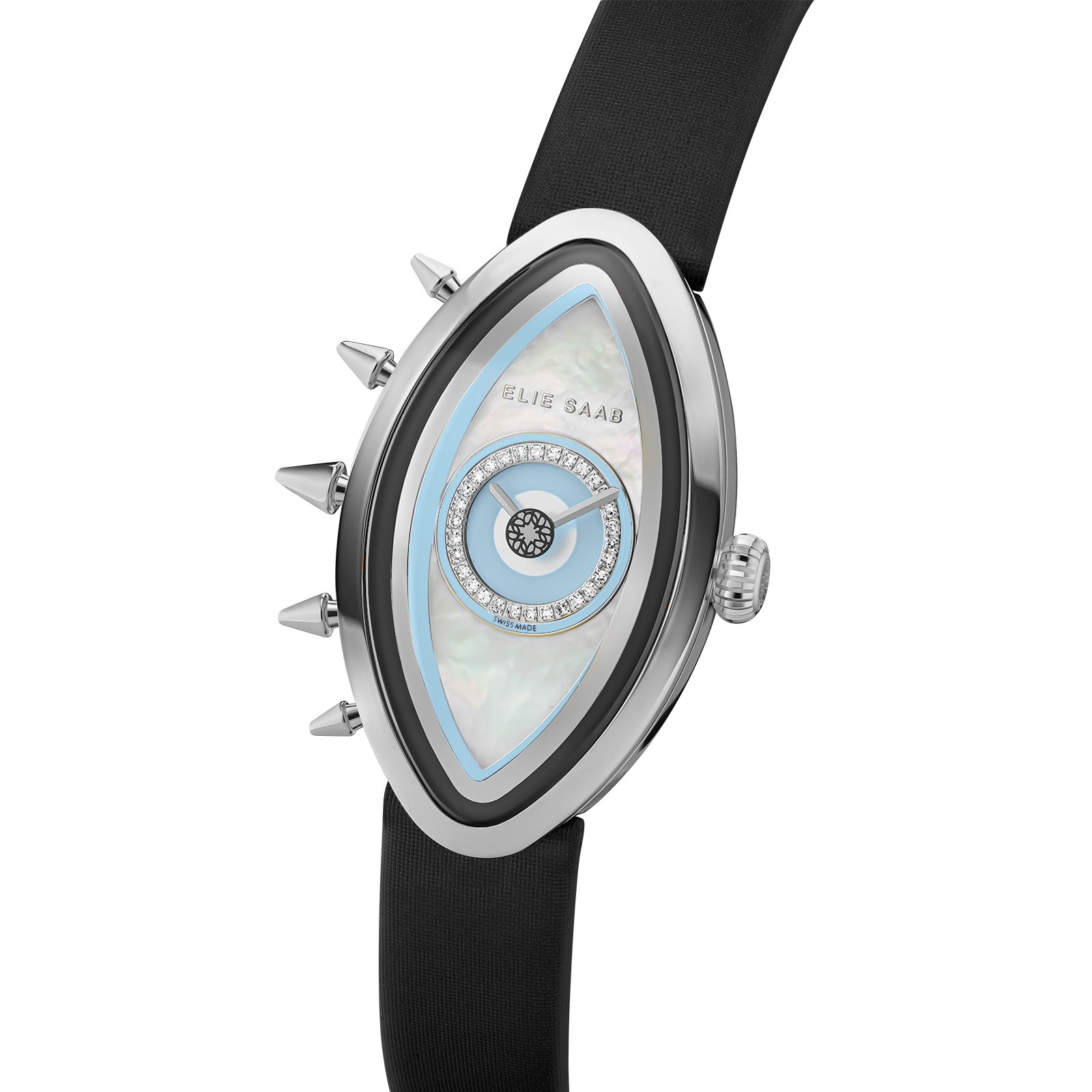 EAYAN PURE BLACK SATIN STRAP